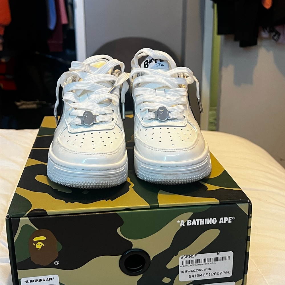 A Bathing Ape White Bape Sta Sneakers